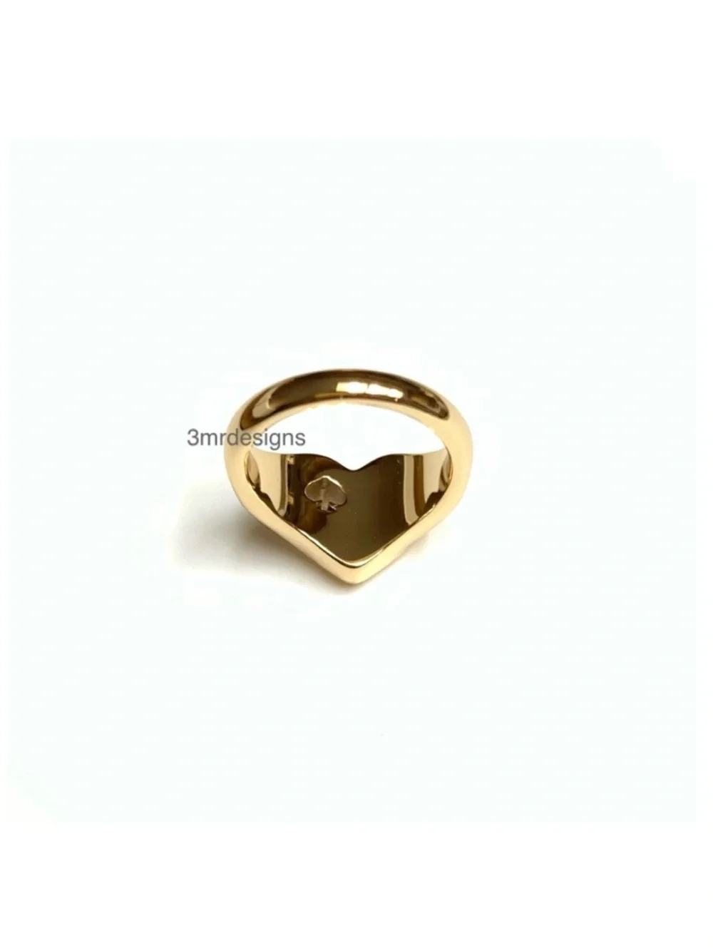 NWT Kate Spade ♠️ HEART & CUTOUT SPADE 12-K Gold Plated Signet Ring